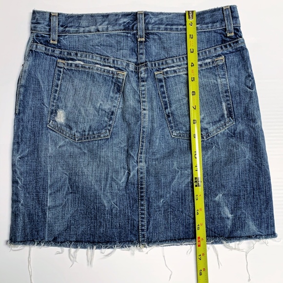 J. Crew Distressed Raw Hem Denim Mini Skirt, 0 - Picture 5 of 5